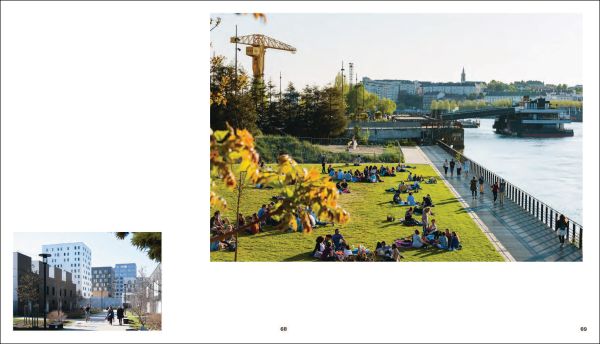 Pale grey cover with URBANISM in fine black outline and Basics of Urbanism in pinky red font