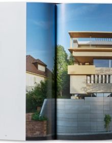 Book cover of Alexander Brenner – Villas and Houses 2015–2021: A Holistic Art of Building, with a concrete building surrounded by green trees. Published by Park Books.
