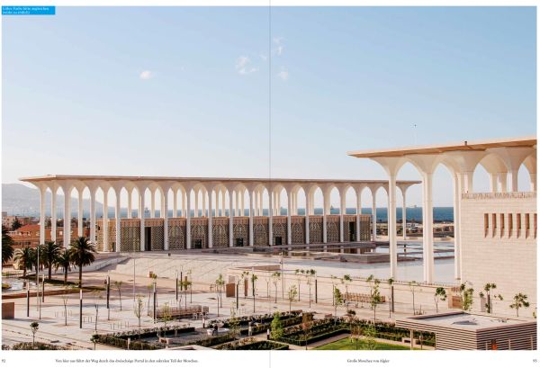 Book cover of The Making of a Mosque Djamaa al-Djazair The Grand Mosque of Algiers by KSP Engel, featuring the Grand Mosque of Algiers with latticed dome, with landscaped grounds. Published Park Books.