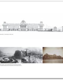 Book cover of Institutions and the City: The Role of Architecture, with domed city building surrounded by scaffolding. Published by Park Books.