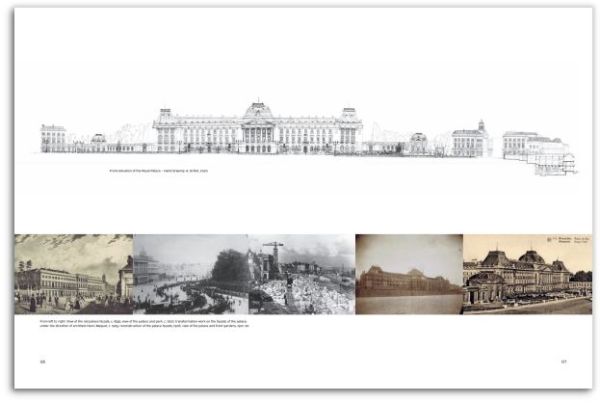 Book cover of Institutions and the City: The Role of Architecture, with domed city building surrounded by scaffolding. Published by Park Books.