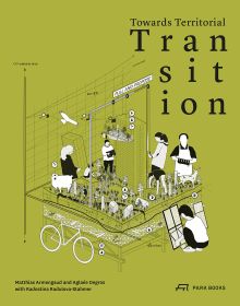 towards territorial transition, in white font across cover featuring green forest area, by Park Books.