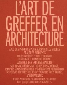 Orange book cover of Jeanne Gang's L'Art de greffer en architecture, with pale orange font. Published by Park Books.