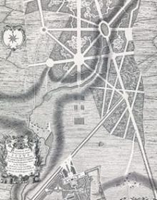 Book cover of Living Cities: Three Centuries of Park Systems, with an aerial view of brown fields, green space, and rivers. Published by Park Books.