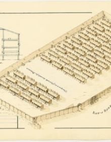 Book cover of The Barrack, 1572–1914: Chapters in the History of Emergency Architecture, with elevation of building. Published by Park Books.