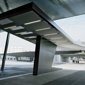 Book cover of Penzel Valier: Architecture, Construction, Design 2007–2024, with interior of brutalist building. Published by Park Books.