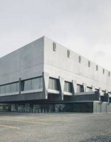 Book cover of Penzel Valier: Architecture, Construction, Design 2007–2024, with interior of brutalist building. Published by Park Books.