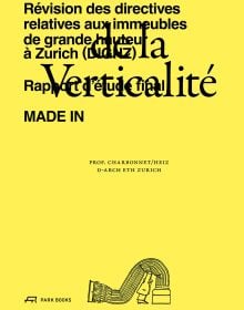 Yellow book cover of De la verticalité: Three Centuries of Park Systems. Published by Park Books.