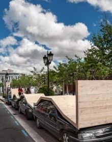 Book cover of Concéntrico: Urban Innovation Laboratory; featuring grey block-paving with red brick circles. Published by Park Books.