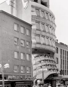 Book cover of We Günther Domenig: Reevaluation of a Legend; featuring a figure with electrodes on head and face. Published by Park Books.