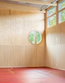 Book cover of Building for Disassembly: Temporary Timber Sports Halls; featuring a large, timber frame for side of building. Published by Park Books.