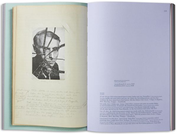 Book cover of Meret Oppenheim Mein Album My Album, featuring the artist and photographer peering through a veil of black lace. Published by Scheidegger & Spiess.