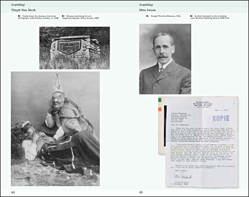 Book cover of Pathways of Art: How Objects Get to the Museum, with a woman sitting at table smoking a cigarette, surrounded by African art. Published by Scheidegger & Spiess.