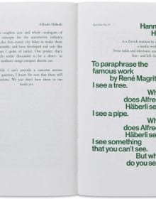 White book cover of Alfredo Häberli – Verbal Doodling: 30 Years, 30 Questions, 30 Answers. People, Places, Objects—1980–2022.Published by Scheidegger & Spiess.