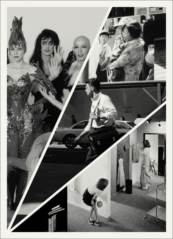 Book cover of Swiss Grand Award for Design 2022: Susanne Bartsch, Verena Huber, Beat Streuli, with a photo montage of fashion models, street scenes, and interior spaces. Published Scheidegger & Spiess.