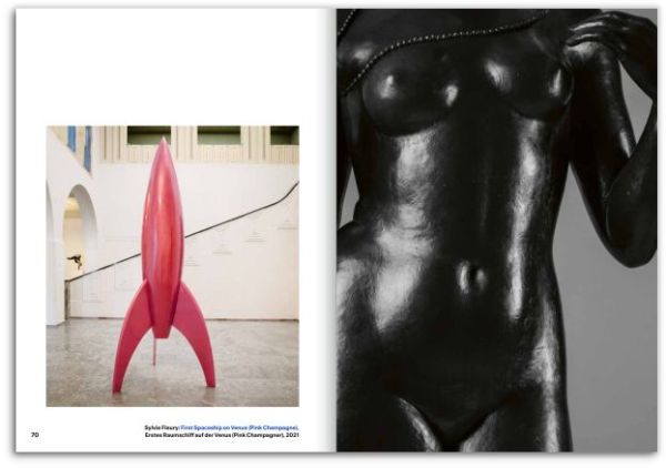 Book cover of Maillol – a Different View, featuring a bold abstract painting, with a black sculpture of female figure in foreground. Published by Scheidegger & Spiess.
