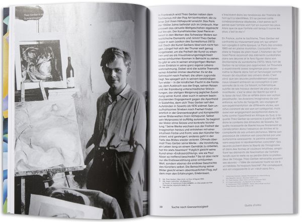 Book cover of Theo Gerber, Science Fiction, with a bold abstract seascape painting with moon. Published by Scheidegger & Spiess.