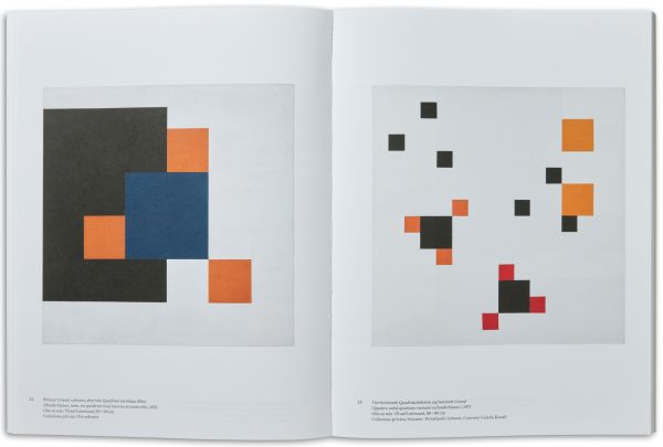 Book cover of Hedi Merten, with an abstract painting of black square on cream canvas. Published by Scheidegger & Spiess.