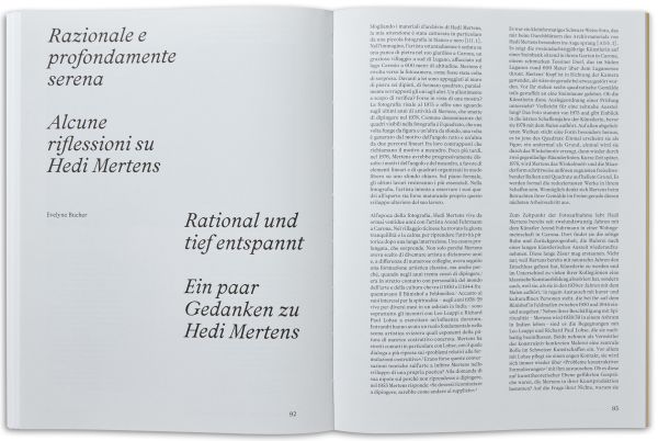 Book cover of Hedi Merten, with an abstract painting of black square on cream canvas. Published by Scheidegger & Spiess.