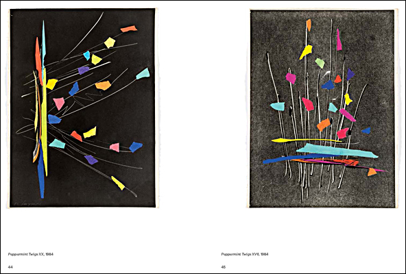 Book cover of Marguerite Saegesser, American Monotypes, featuring a blue and red abstract painting. Published by Scheidegger & Spiess.