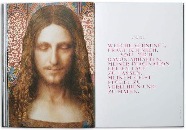 Book cover of Wolfgang Beltracchi, The Return of Salvator Mundi, with silhouette of artist wearing a hat. Published by Scheidegger & Spiess.