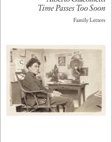 Book cover of Alberto Giacometti—Time Passes Too Soon: Family Letters, with the artist sitting in a chair, with pictures on the walls. Published by Scheidegger & Spiess.