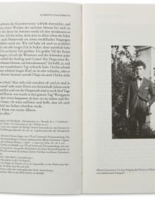 Book cover of Alberto Giacometti—Time Passes Too Soon: Family Letters, with the artist sitting in a chair, with pictures on the walls. Published by Scheidegger & Spiess.