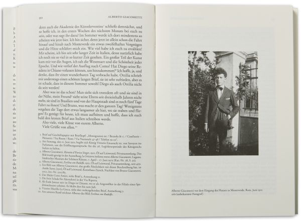 Book cover of Alberto Giacometti—Time Passes Too Soon: Family Letters, with the artist sitting in a chair, with pictures on the walls. Published by Scheidegger & Spiess.