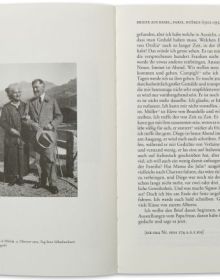 Book cover of Alberto Giacometti—Time Passes Too Soon: Family Letters, with the artist sitting in a chair, with pictures on the walls. Published by Scheidegger & Spiess.