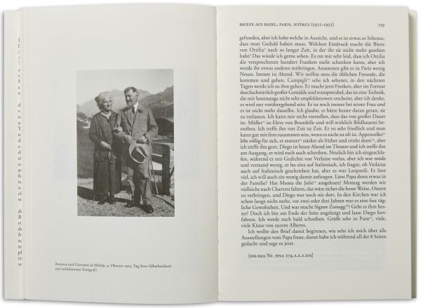 Book cover of Alberto Giacometti—Time Passes Too Soon: Family Letters, with the artist sitting in a chair, with pictures on the walls. Published by Scheidegger & Spiess.