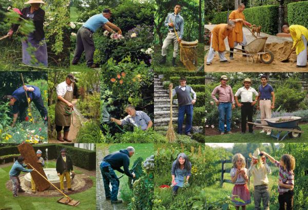 Book cover of Green Thoughts and Memories, with pansy and viola flowerheads on top of a floral cover. Published by Scheidegger & Spiess.