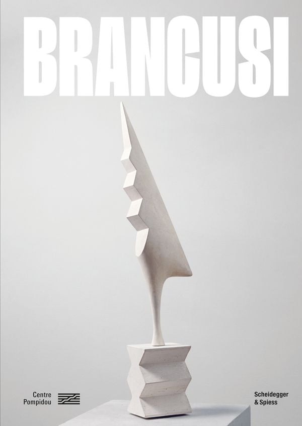 Book cover of Brancusi, with a modern sculpture titled Le Coq, 1924. Published by Scheidegger & Spiess.