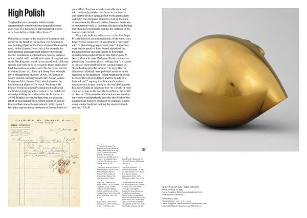 Book cover of Brancusi, with a modern sculpture titled Le Coq, 1924. Published by Scheidegger & Spiess.