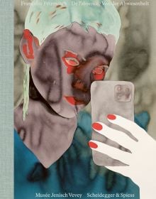 Book cover of Françoise Pétrovitch: De l’Absence, with a figure holding a mobile phone. Published by Scheidegger & Spiess.