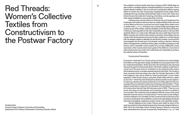 Book cover of Collective Threads: Anna Andreeva at the Red Rose Silk Factory, featuring a black and red floral print. Published by Scheidegger & Spiess.