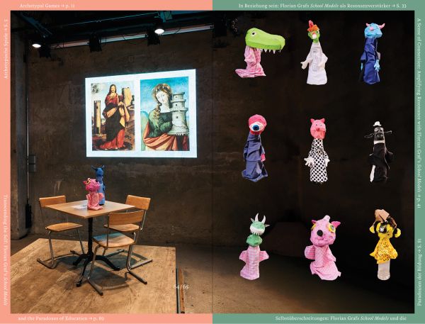 Book cover of Florian Graf: School Models, featuring a large stone sculpture of building. Published by Scheidegger & Spiess.