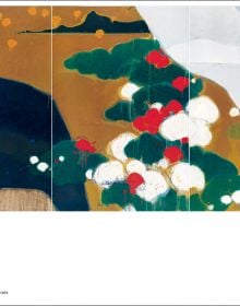Book cover of Teruko Yokoi: Art in the Making, featuring an abstract painting. Published by Scheidegger & Spiess.