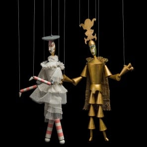 Book cover of King Stag: Carlo Gozzi’s Tragicomedy in a Staging for Marionettes by Sophie Taeuber-Arp, René Morax, and Werner Wolff; featuring a horned beast. Published by Scheidegger & Spiess.