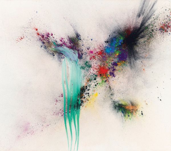 Book cover of Thilo Heinzmann; featuring an abstract painting. Published by Scheidegger & Spiess.