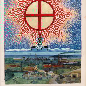 Book cover of Landscapes of the Soul: C.G. Jung and the Exploration of the Human Psyche in Switzerland; featuring a ghostly figure of a horse hovering over a person in bed. Published by Scheidegger & Spiess.