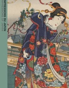 Book cover of Impressions of Japan; featuring a figure in traditional Japanese dress. Published by Scheidegger & Spiess.