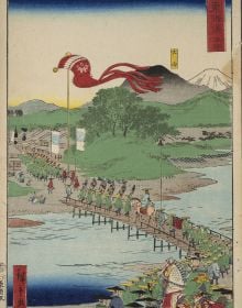 Book cover of Impressions of Japan; featuring a figure in traditional Japanese dress. Published by Scheidegger & Spiess.