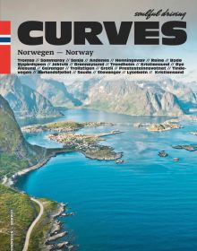 Aerial view of Lofoten Islands, on cover of 'Curves: Norway, Number 17', by Delius Klasing Verlag GmbH.