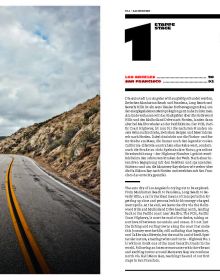 Aerial view of winding road in rocky mountain, near sea, on cover of 'Curves: USA - California', by Delius Klasing.