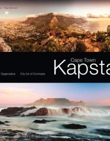 Book cover of Cape Town, City Full of Contrasts, with a mountainous landscape, and seascape below. Published by Delius Klasing Verlag GmbH.