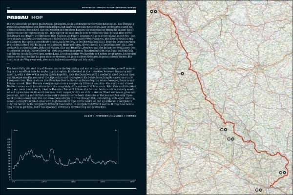 Book cover of CURVES Deutschlands Südosten / Germany's Southeast, with a winding road through fields. Published by Delius.