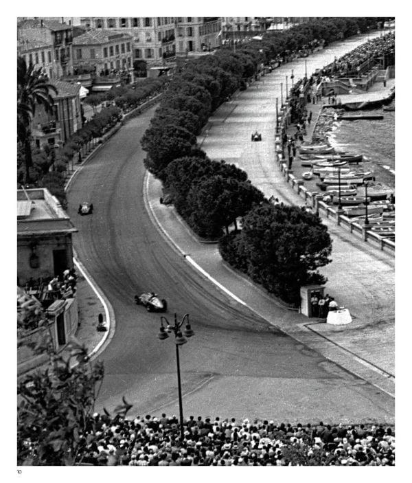 Book cover of Monaco Motor Racing, Edward Quinn. Motorsport 1950 - 1965, featuring Luigi Musso sitting in his Lancia D50, number '24' on nose. Published by Delius Klasing Verlag GmbH.