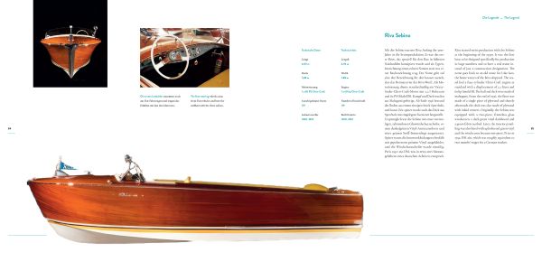 Book cover of Riva: Zauber der Legende / Magic of the Legend, with a luxury speedboat with driver, on river. Published by Delius Klasing Verlag GmbH.