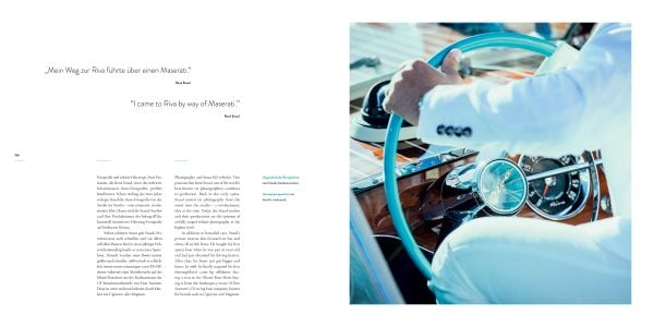 Book cover of Riva: Zauber der Legende / Magic of the Legend, with a luxury speedboat with driver, on river. Published by Delius Klasing Verlag GmbH.