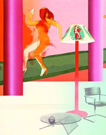 Book cover of Allen Jones: Catalogue Raisonné of Prints 1996 - 2020, Volume II, with a poster style painting of half male half female figure. Published by Kerber.